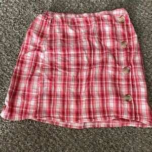 Pink plaid size small A symmetric skirt
